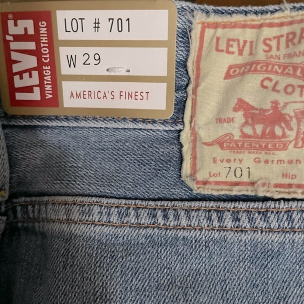 LEVI’S 1950’s Vintage Clothing 701 Jeans NWT Sz 29 Teen Doll - Picture 10 of 15